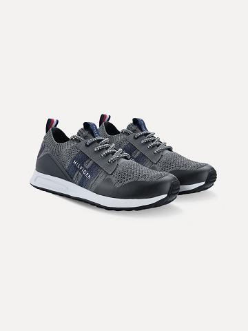 Férfi Tommy Hilfiger Mesh hilfiger logo Sneaker Szürke | HU 1408RVD